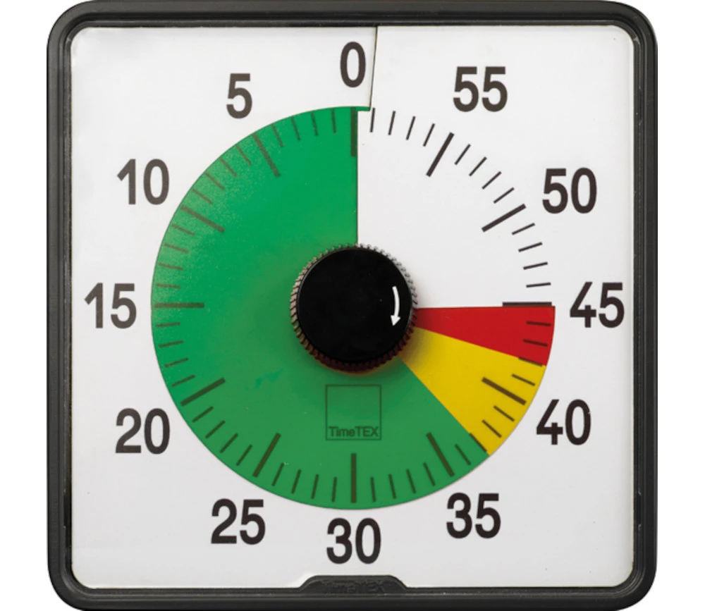 Grand Minuteur Décompteur Cadran Tricolore 20 Cm