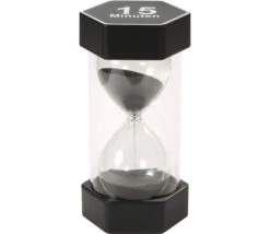 Grand Sablier Super Lisible 15 Minutes - NOIR - 16 Cm MAXI