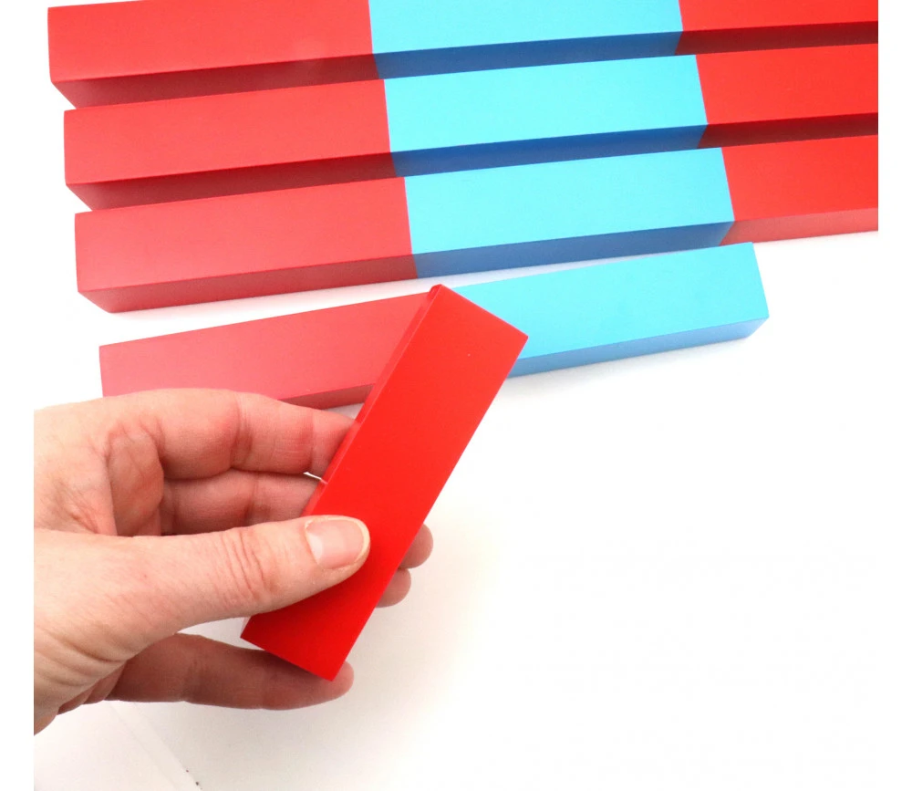 Grandes Barres Numériques Montessori Bois Rouge Et Bleu (1 Mètre) – Image 2