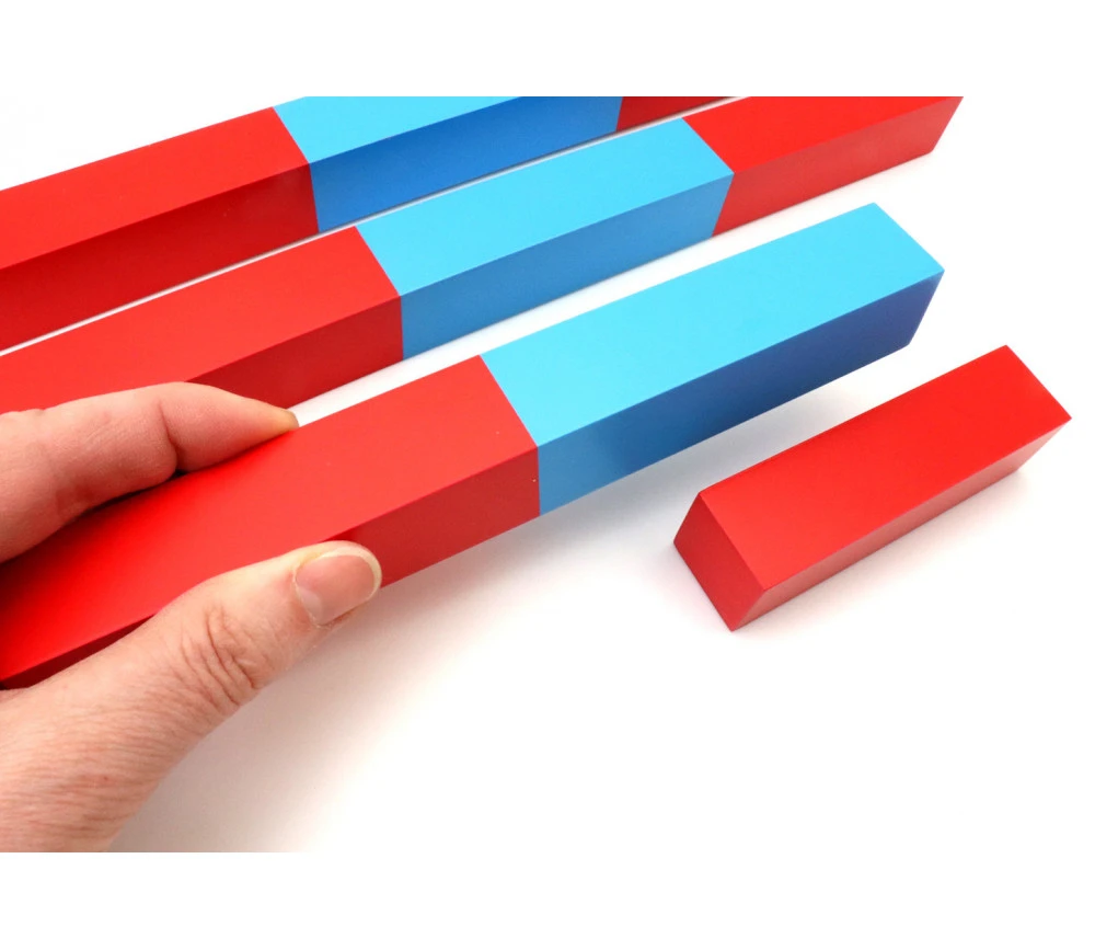 Grandes Barres Numériques Montessori Bois Rouge Et Bleu (1 Mètre) – Image 3