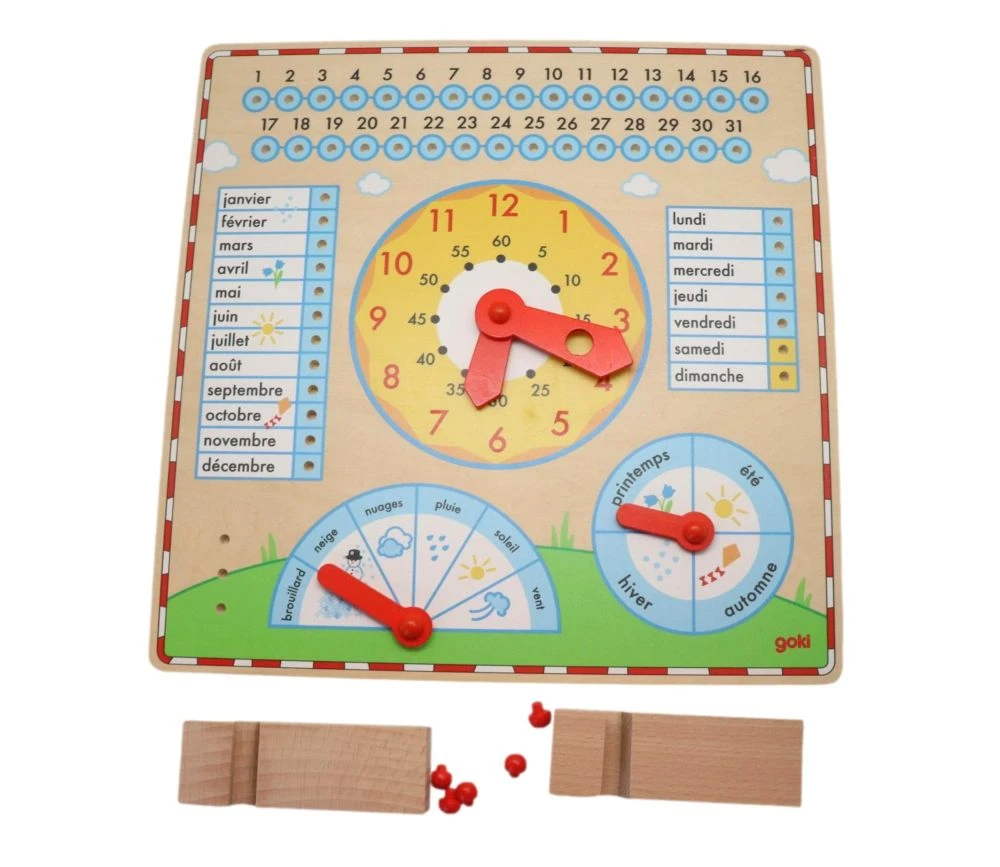 Calendrier Horloge En Bois 35 Cm – Image 3
