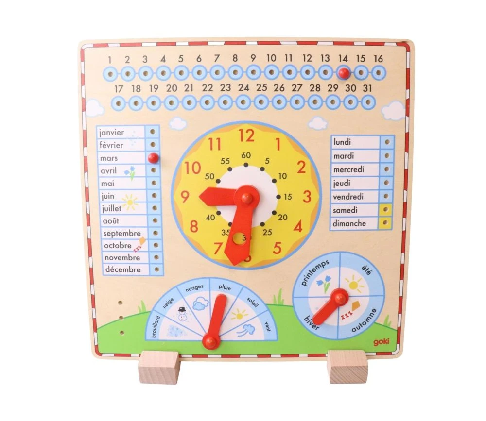 Calendrier Horloge En Bois 35 Cm