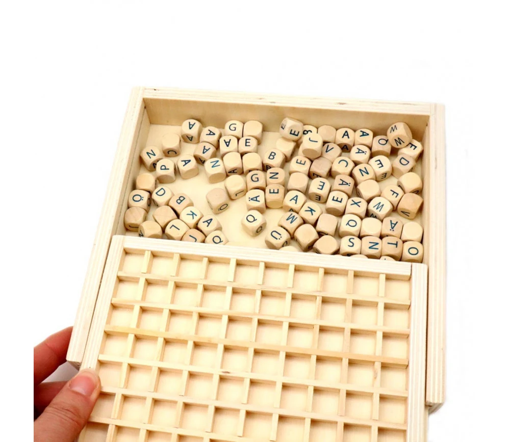 Jeu De Cubes Lettres En Bois 145 Pièces - Jeu De Mots – Image 7