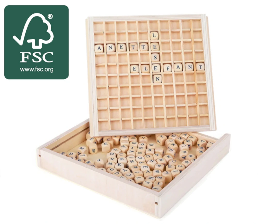 Jeu De Cubes Lettres En Bois 145 Pièces - Jeu De Mots – Image 9