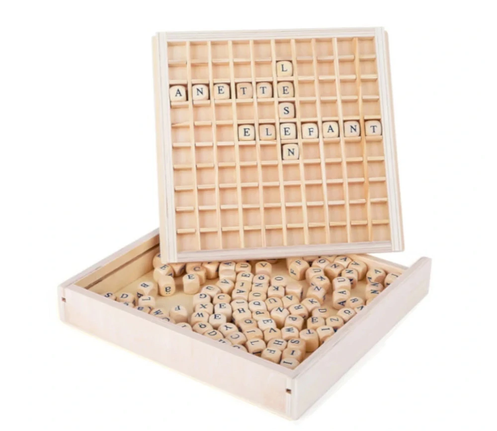 Jeu De Cubes Lettres En Bois 145 Pièces - Jeu De Mots