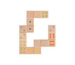 Jeu Dominos En Bois Géant 8 X 4 Cm Points Colorés