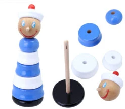 Jeu Empilable Bleu-blanc Marin 25 Cm