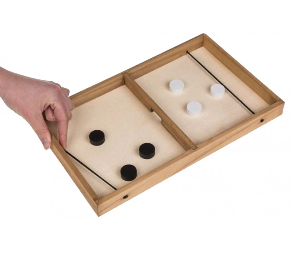 Jeu Palets Puck Hockey Bois 35 X 21 Cm - Petit Format