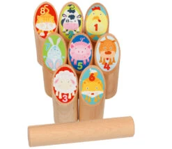 Jeu Quilles Animaux En Bois Avec Sac - Kubb Enfant