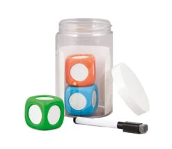 Kit 3 Dés Effaçables Avec Feutre - Dés à Personnaliser 3.5 Cm