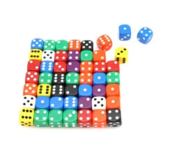 Lot 50 Dés à Jouer Multicolores 16 Mm Points De 1 à 6