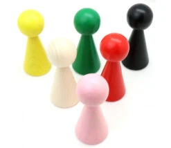 6 Pions Bois XXL 10 Cm 6 Couleurs. Grands Pions 100 Mm Diam 43 Mm