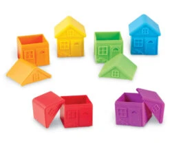 6 Maisons Avec Toits Amovibles Et Empilables 8 X 7 Cm