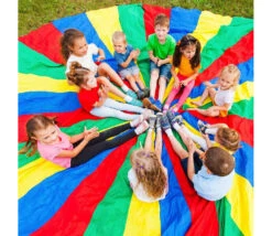 Parachute Géant 6 Mètres - Jeu Coordination Coopératif 24 Poignées