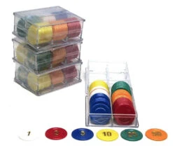 240 Jetons Numérotés. Pions De 25 Mm. 4 Boites De 60 Pions.