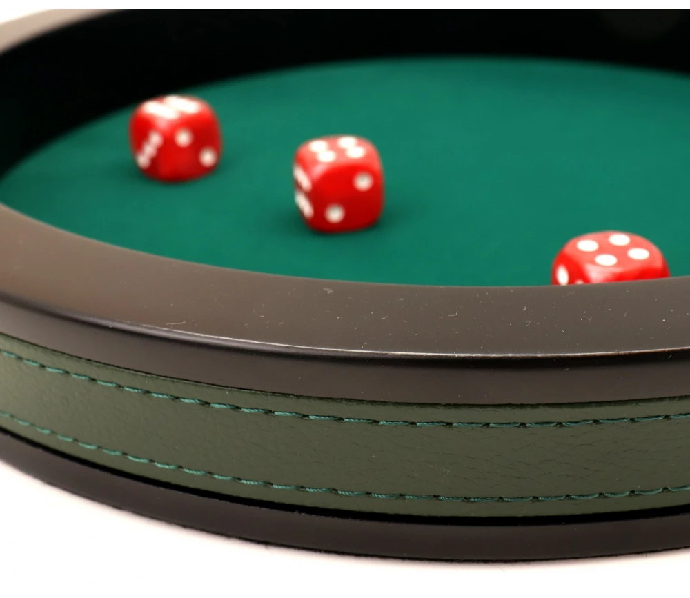 Piste Dés 30 Cm Prestige Verte Tour Cuir Avec 3 Dés – Image 2