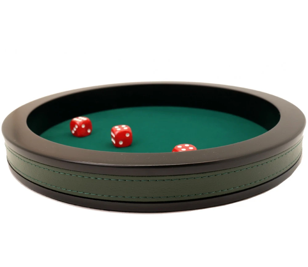 Piste Dés 30 Cm Prestige Verte Tour Cuir Avec 3 Dés – Image 3
