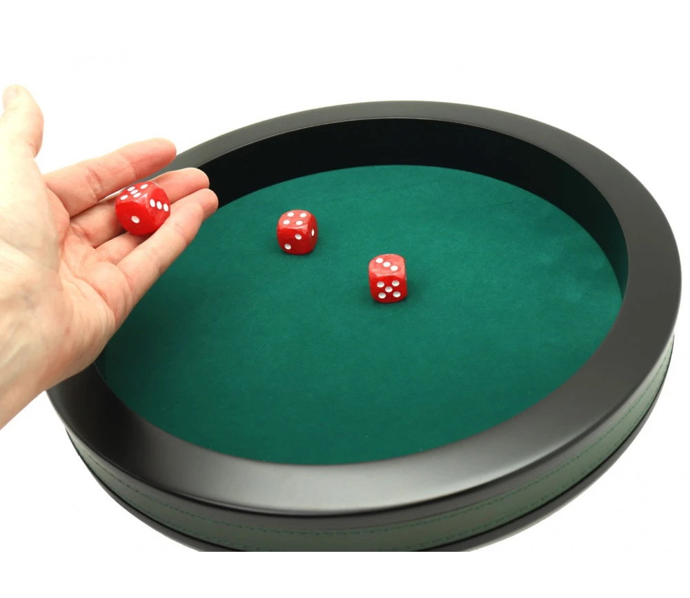 Piste Dés 30 Cm Prestige Verte Tour Cuir Avec 3 Dés – Image 4