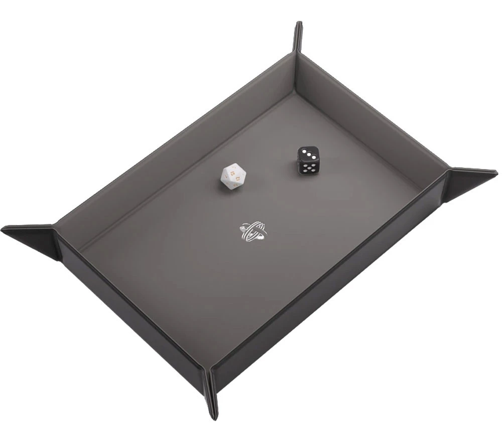 Piste De Dés Rectangulaire Magnétique 28 X 21 Cm Noir Et Grise - Gamegenic
