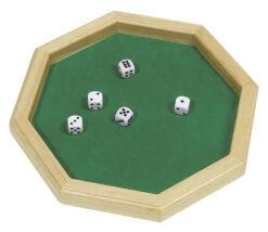 Piste Dés à Jouer En Bois 25.7 Cm Octogonale