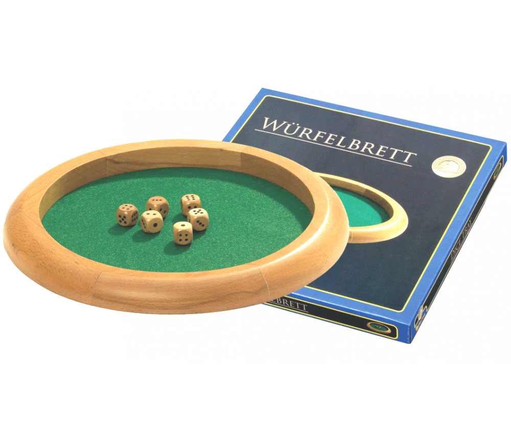 Piste Dés En Bois Ronde De 30 Cm Avec 6 Dés Bois – Image 2