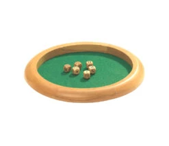 Piste Dés En Bois Ronde De 30 Cm Avec 6 Dés Bois