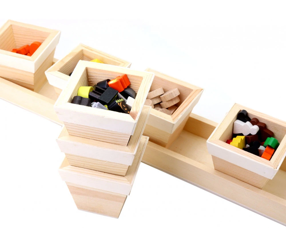 Plateau Long Avec 7 Petits Pots 6.5 Cm En Bois – Image 3