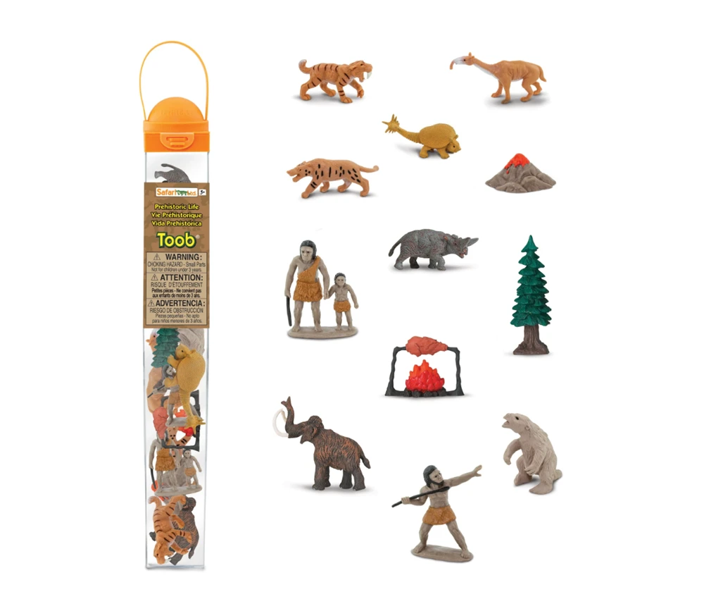 Préhistoire : Set 12 Figurines Livrées Avec Tube De Rangement