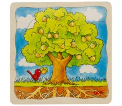 Puzzle à 4 étages En Bois : Cycle De L'arbre