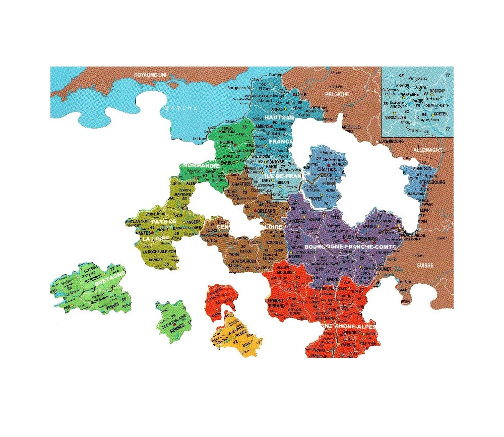 Puzzle Bois Carte De France Des Départements 100 Pièces – Image 6