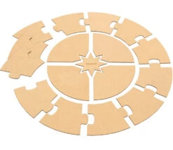 Puzzle Bois Rond Géant Neutre 70 Cm - 17 Pièces Montessori Cercle Annuel