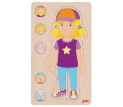 Puzzle Corps Humain Fille - 5 Puzzles Bois à étage Anatomie