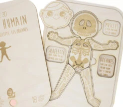 Puzzle éducatif En Bois Le Corps Humain : Muscle, Squelette Et Organes