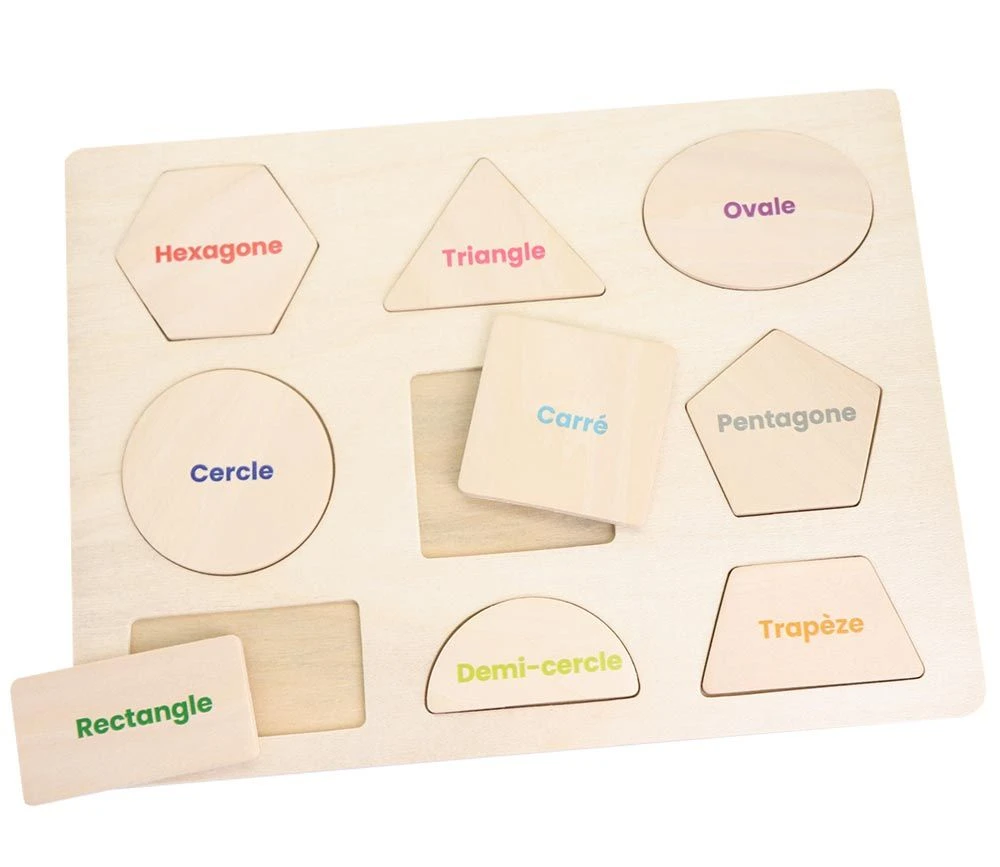Puzzle En Bois 9 Formes Géométriques