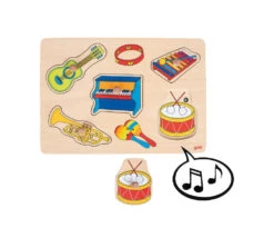 Puzzle En Bois Sonore Instruments De Musique à Encastrer Avec Boutons