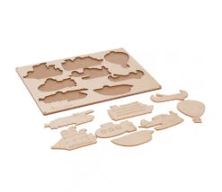 Puzzle En Bois Naturel Véhicules 8 Pièces