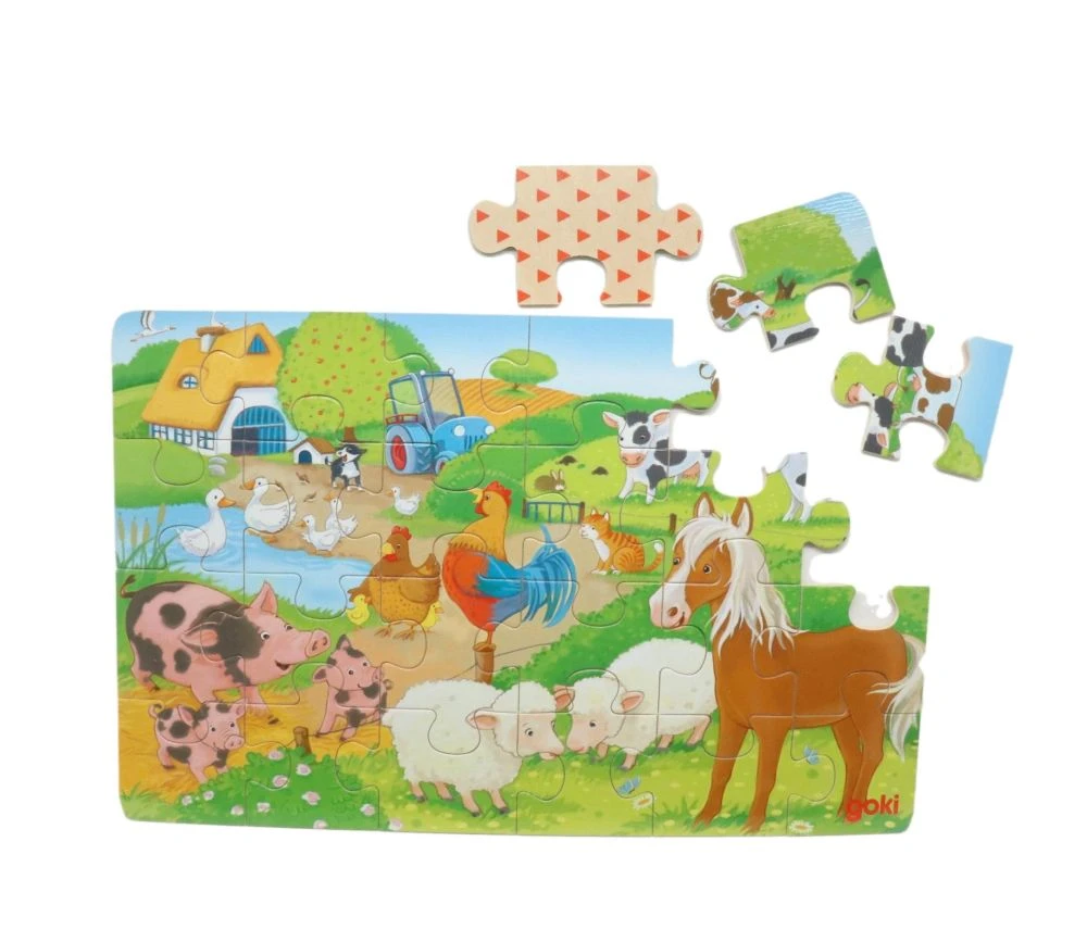 3 Puzzles 24 Pièces En Bois Animaux 27 X 17 Cm – Image 2