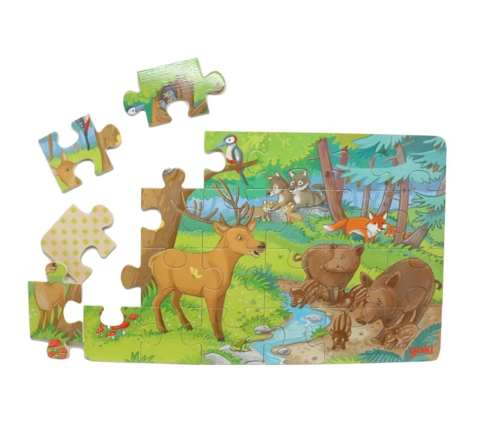 3 Puzzles 24 Pièces En Bois Animaux 27 X 17 Cm – Image 4