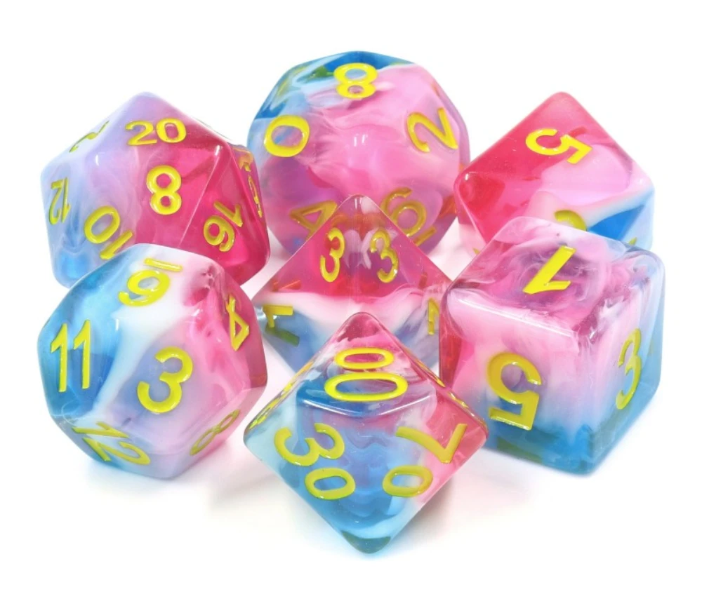 Set 7 Dés Multi-faces - Glacier Rose – Image 2