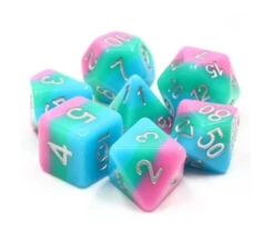 Set 7 Dés Multi-faces Multicolores Pastels Sakura Matcha