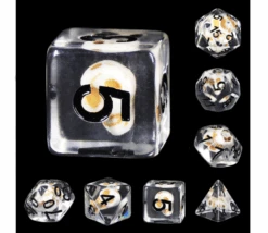 Set 7 Dés Multi-faces Translucide - Stone Skull