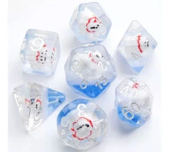 7 Dés Multifaces Avec Ours Polaire à L'intérieur