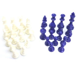 32 Pièces échecs Taille 5 : Pions Bleu/blanc