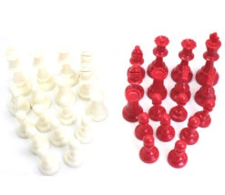 32 Pièces échecs Taille 5 : 32 Pions Rouge/blanc