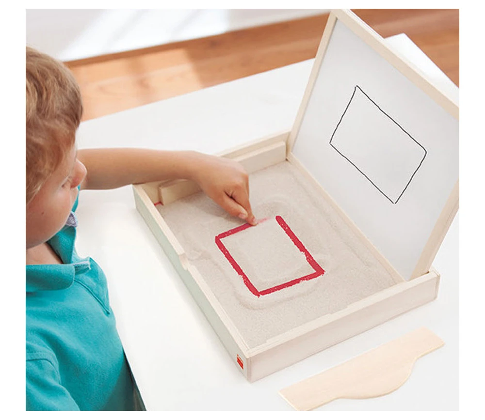 Set Multi-sensoriel : Plateau Sable Et Tableau Apprentissage écriture – Image 2
