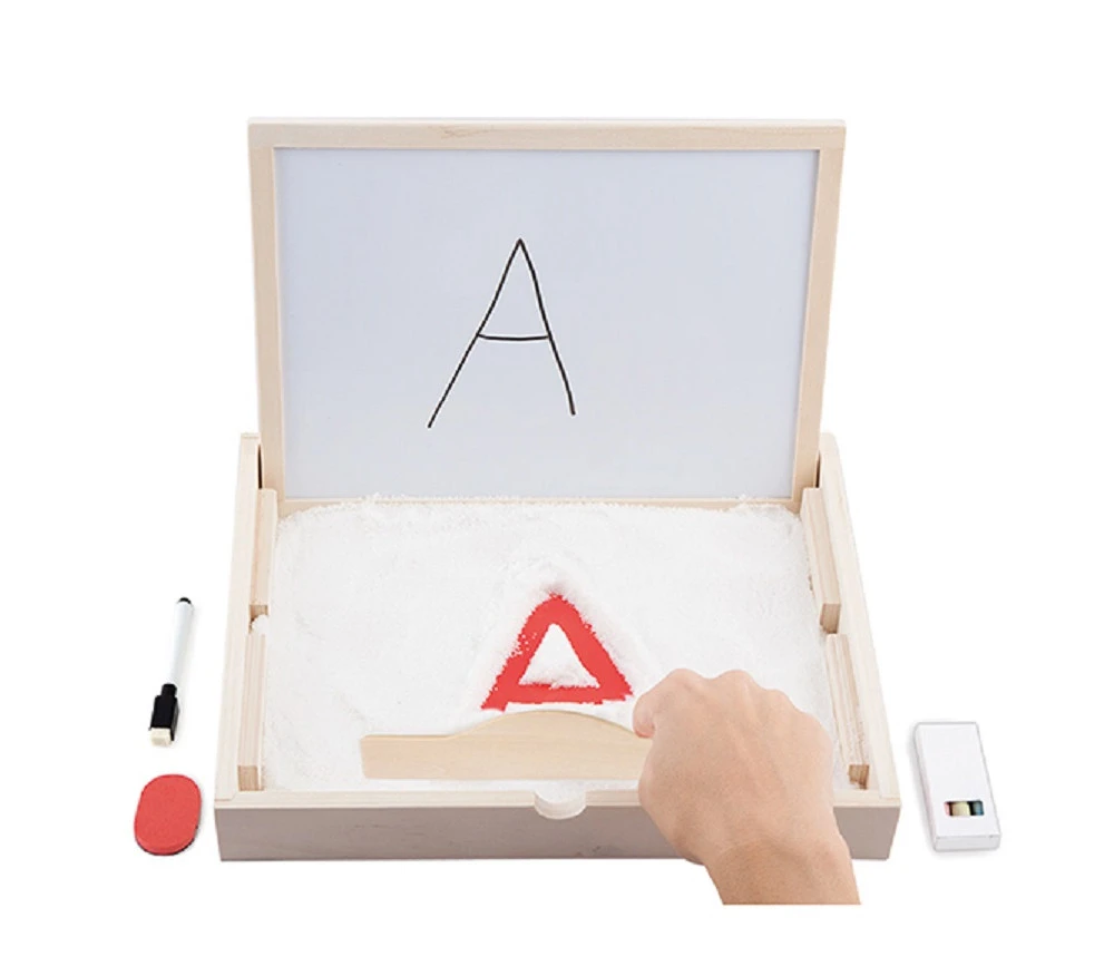 Set Multi-sensoriel : Plateau Sable Et Tableau Apprentissage écriture – Image 3