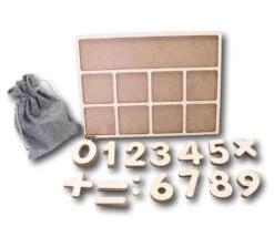 Tableau De Calcul Avec Chiffres Et Signes En Bois