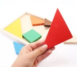 Tangram Bois Multicolore 16.5 Cm Cadre Puzzle. Fabrication Jura