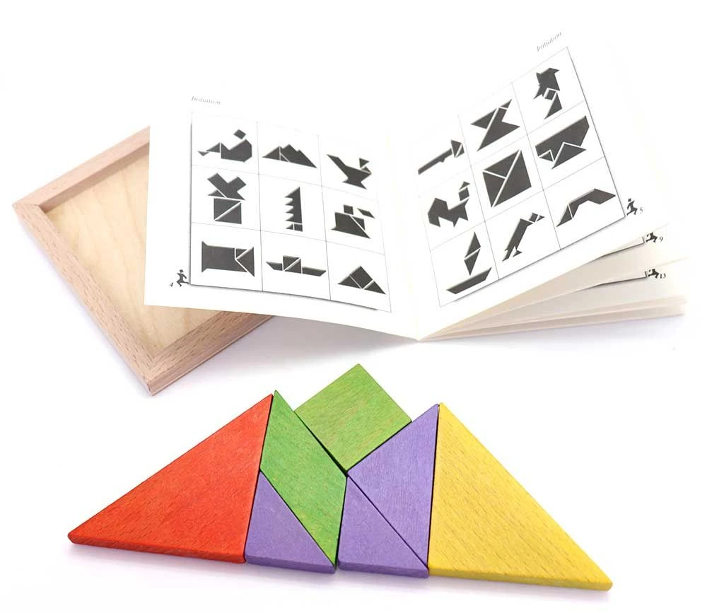 Tangram Bois Couleur 12 Cm. Fabrication Jura – Image 2