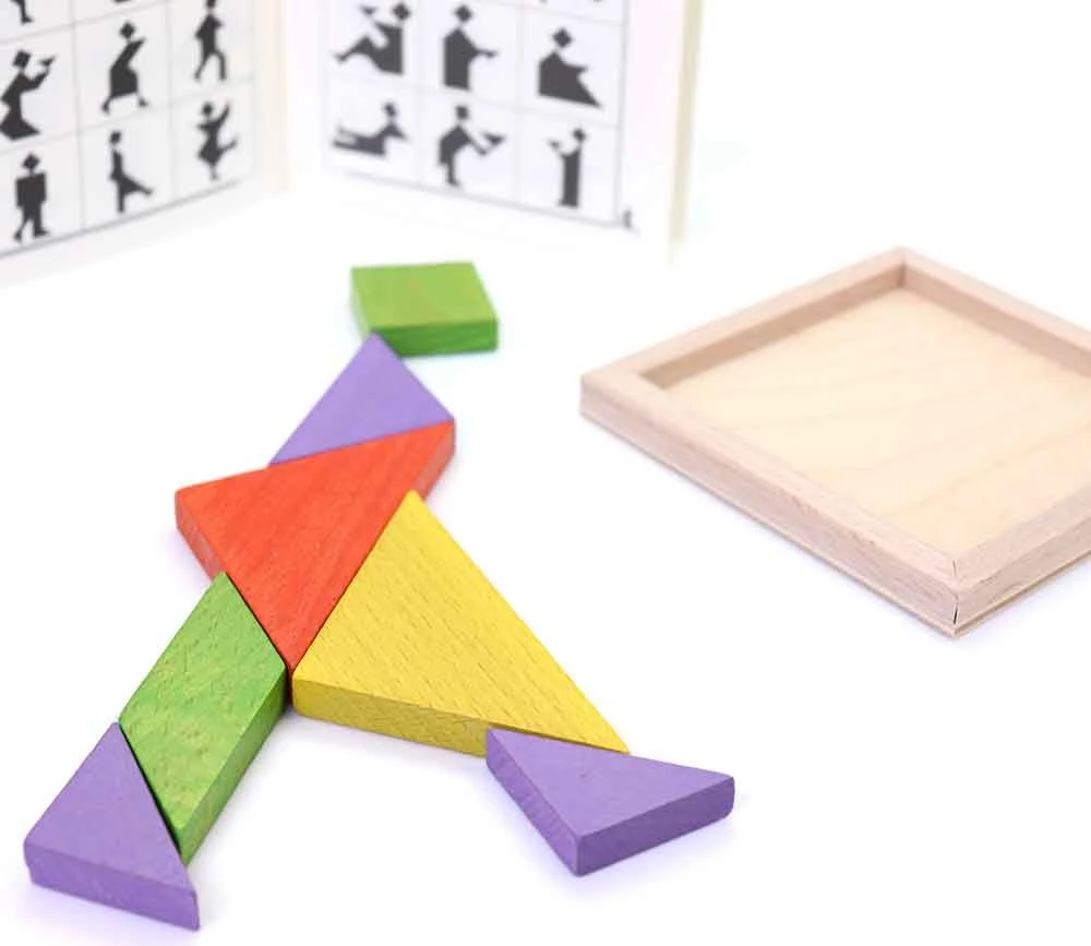 Tangram Bois Couleur 12 Cm. Fabrication Jura – Image 3
